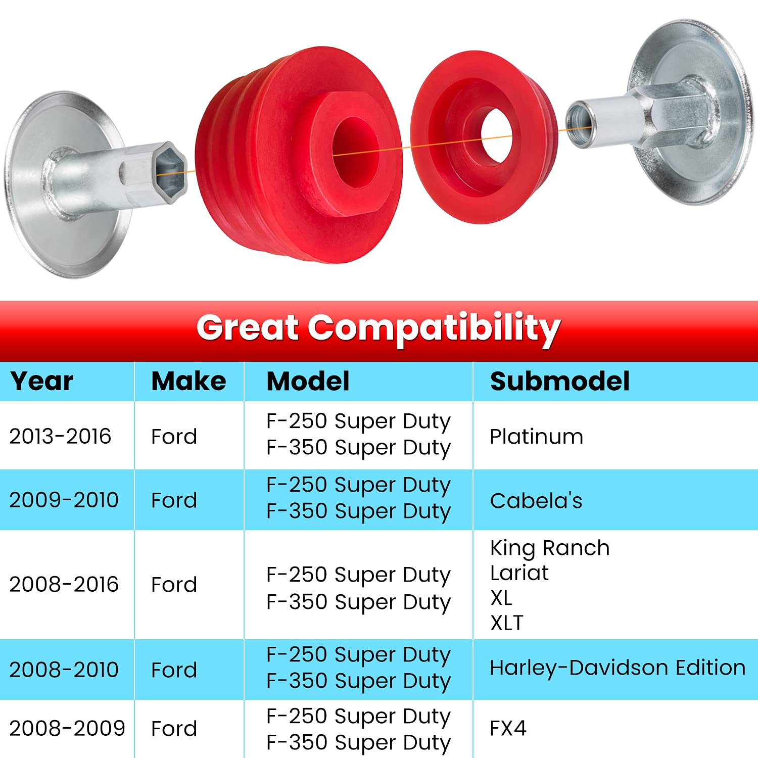 Side view of E-cowlboy KF04060BK mounts showing durable polyurethane construction