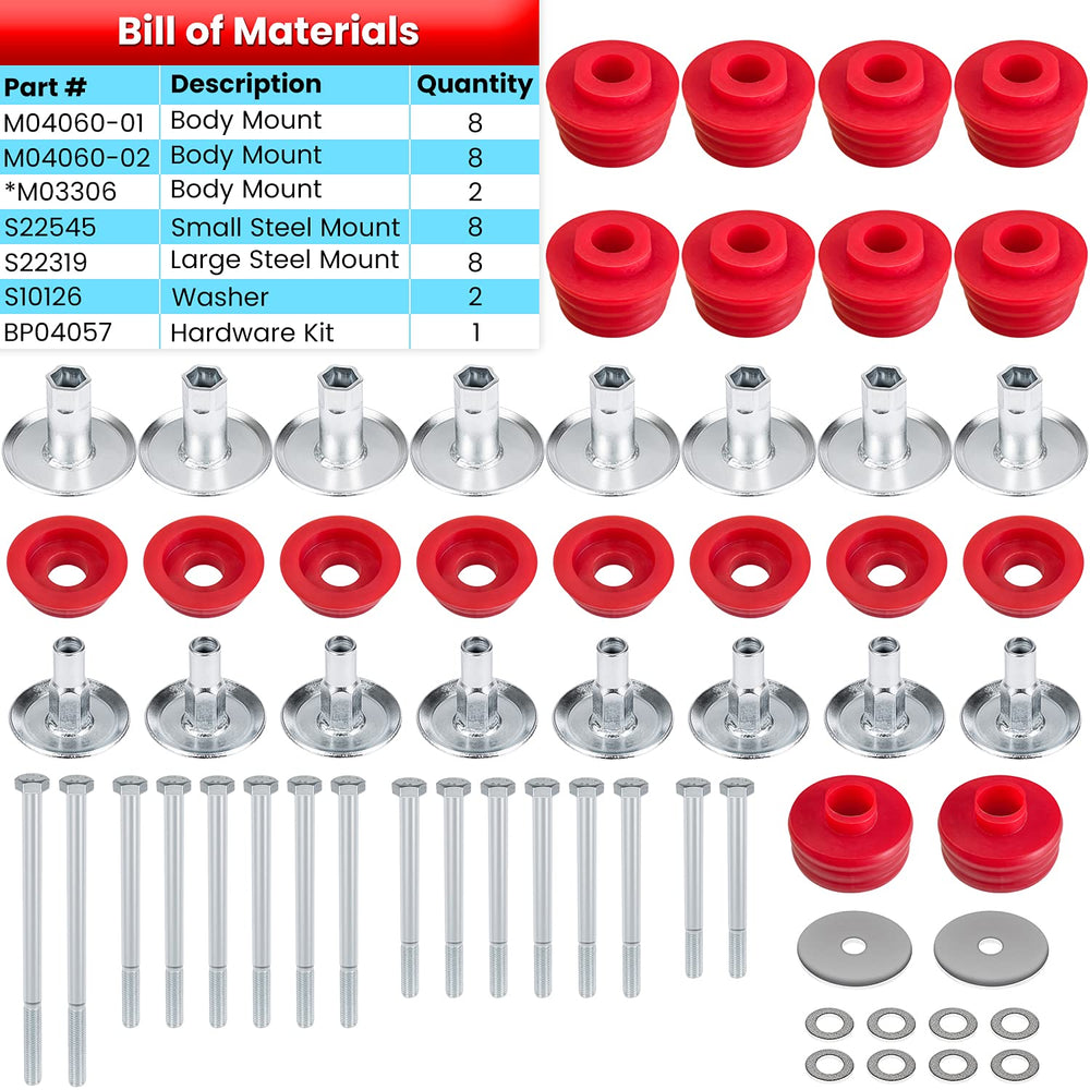 Steel sleeves and hardware included for OEM-style installation with E-cowlboy KF04060BK