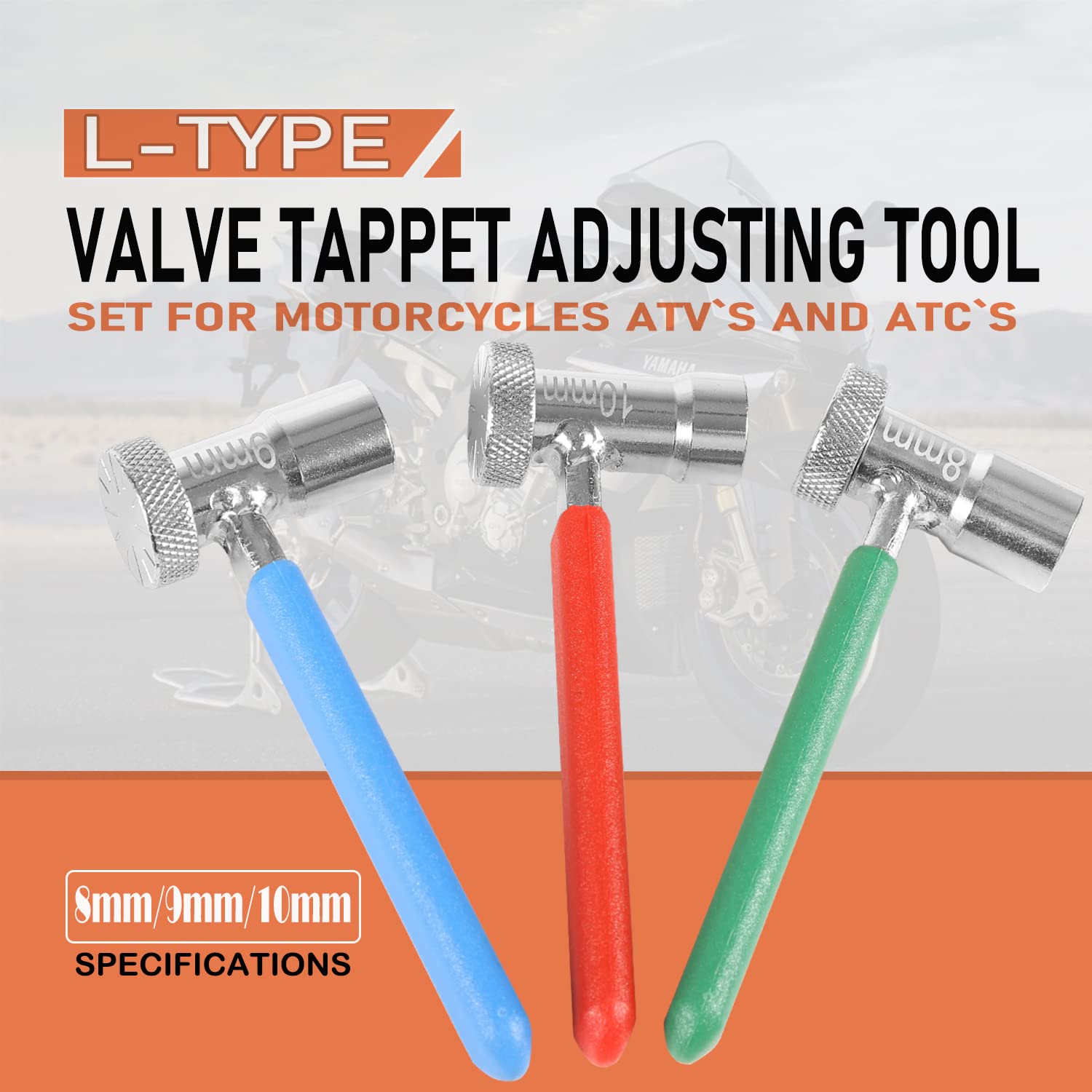 E-cowlboy knurled-knob-tools 3-4mm square adjusters enable quick tappet changes.