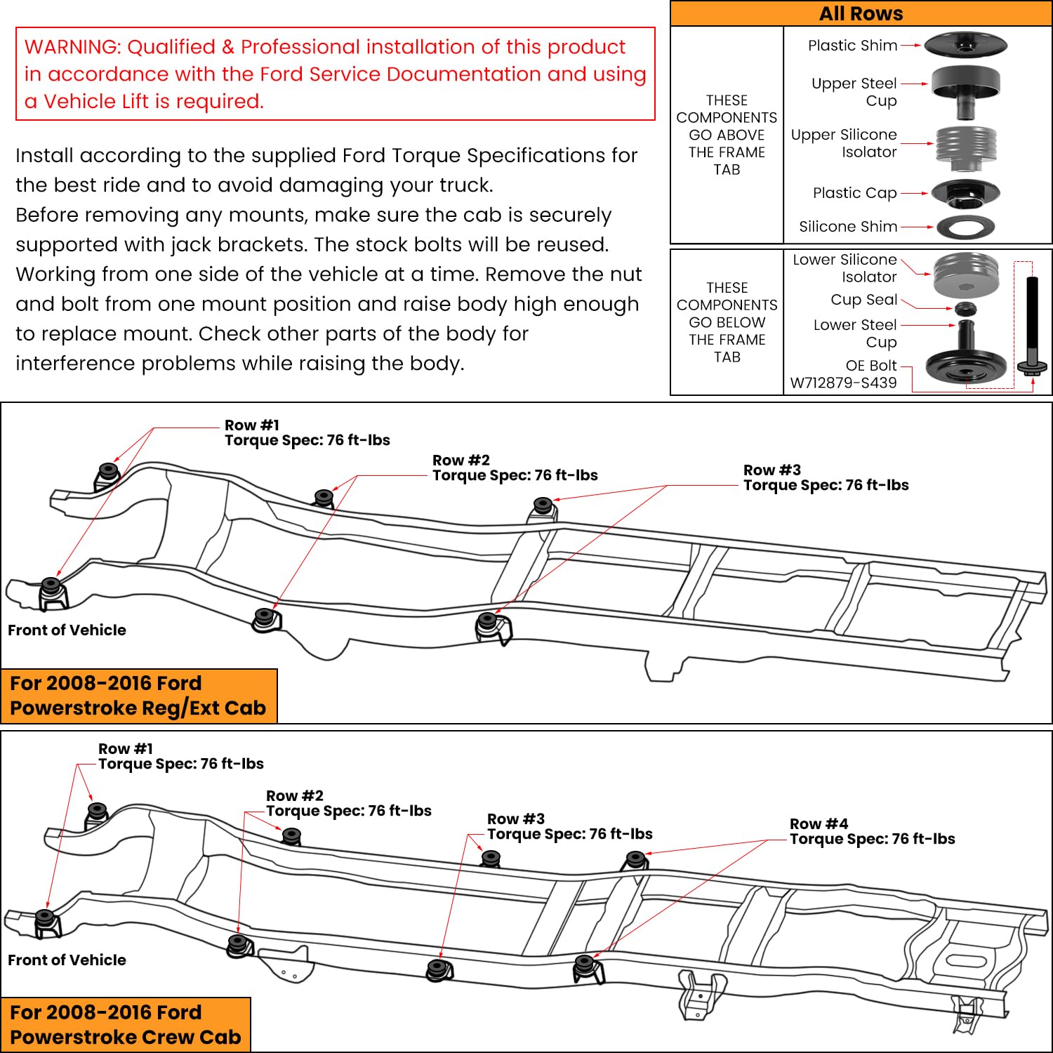 E-cowlboy lower silicone mounts for durable, long-lasting support