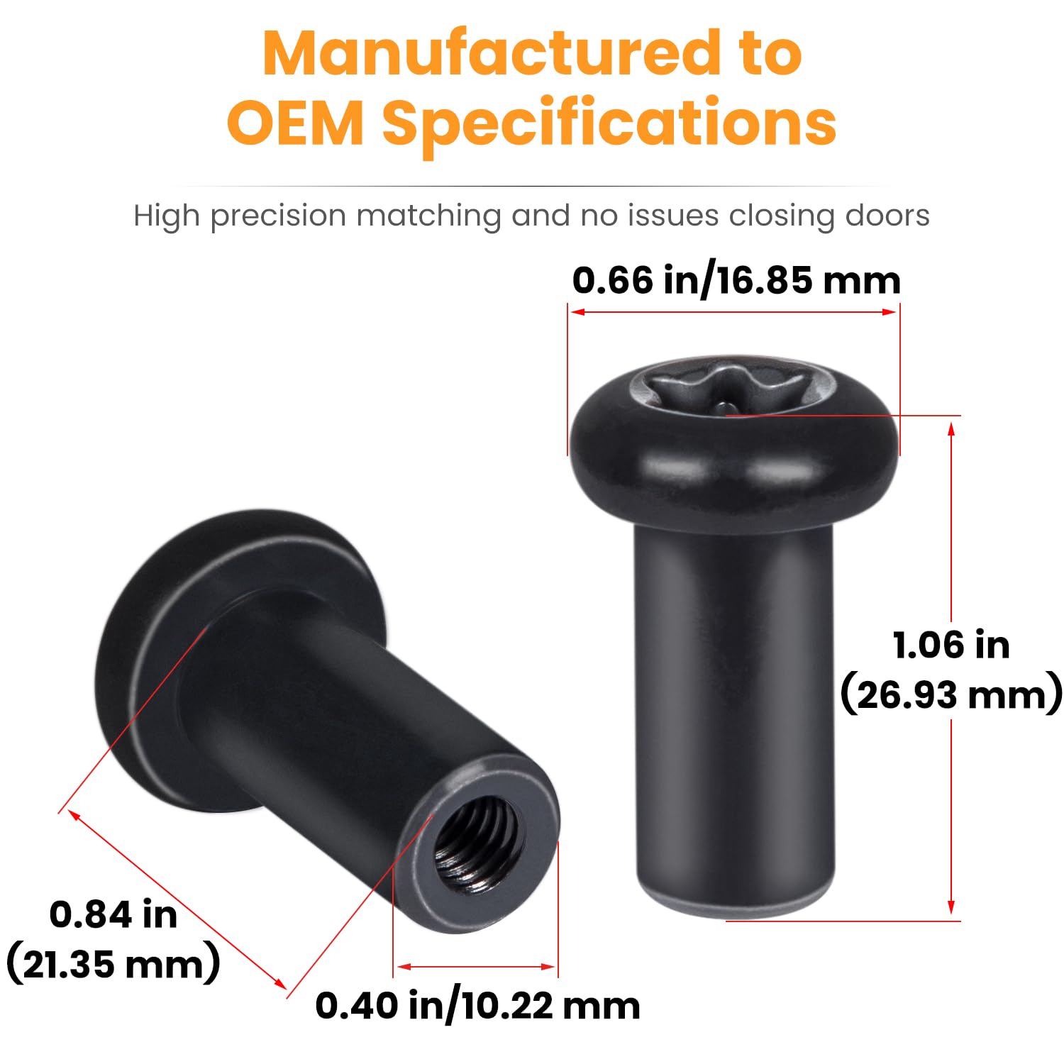 OEM-spec hinge nuts ensure precise alignment with Jeep hinges.