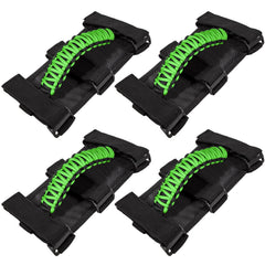 E-cowlboy green roll bar grab handle assembly for Jeep Wrangler ready for installation