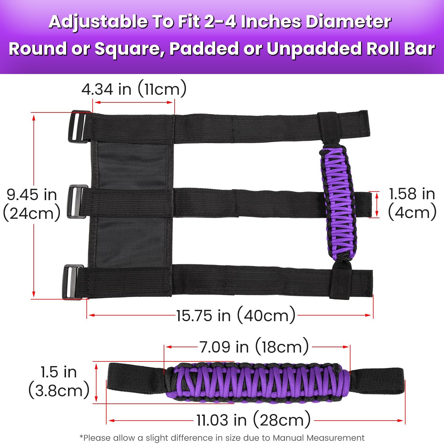 E-cowlboy easy-to-clean purple roll bar handle after off-road trips