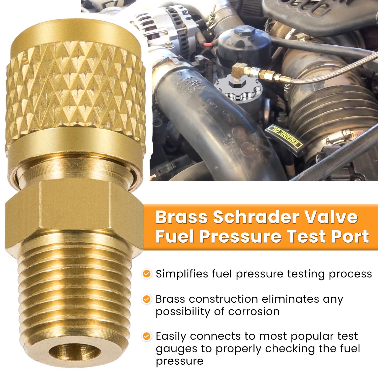 Test port featured for optional fuel pressure checks (1/8NPT).