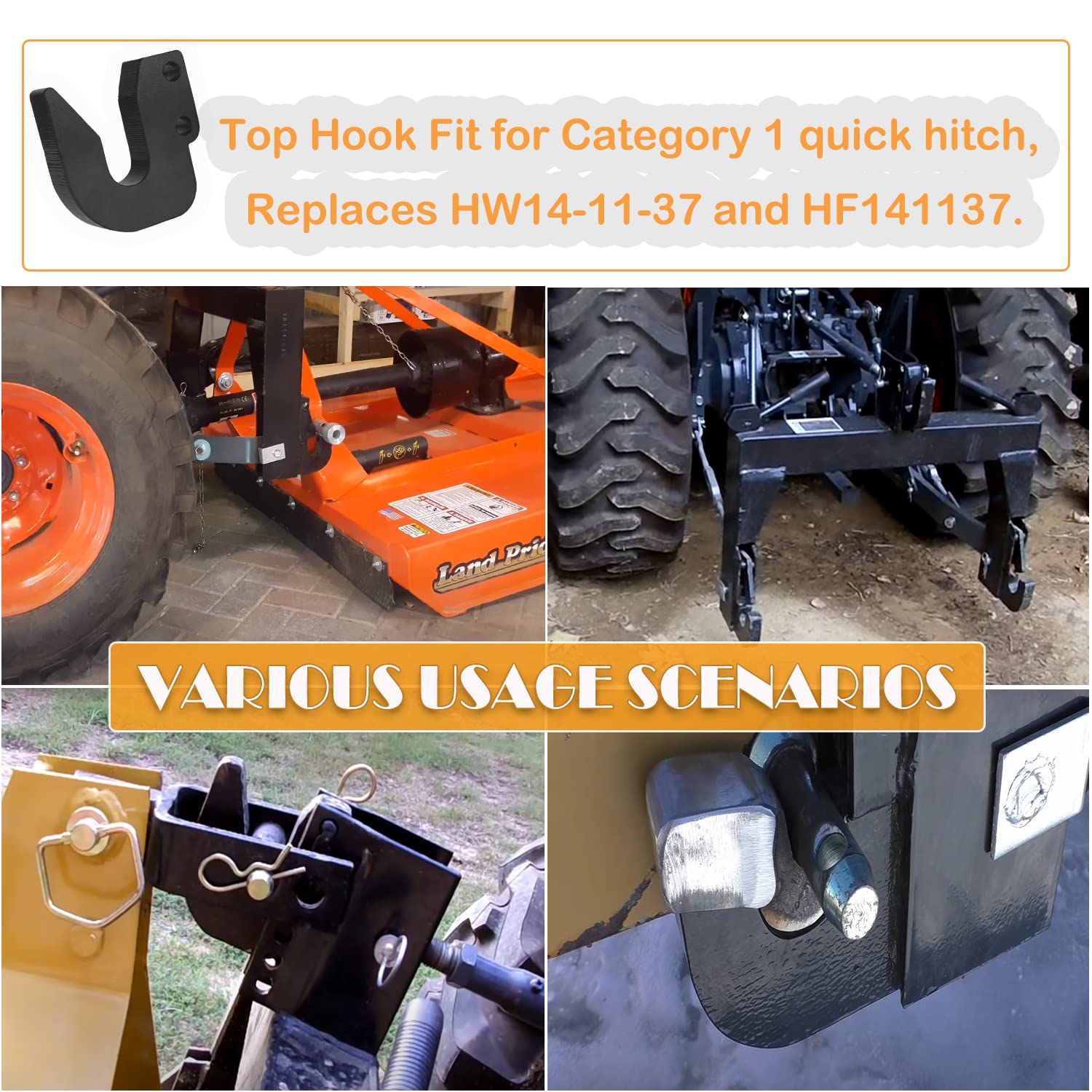 E-cowlboy Top Hook replaces HW14-11-37 for Harbor Freight compatibility.