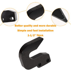 E-cowlboy Top Hook offset design reduces interference with mounted bolts.