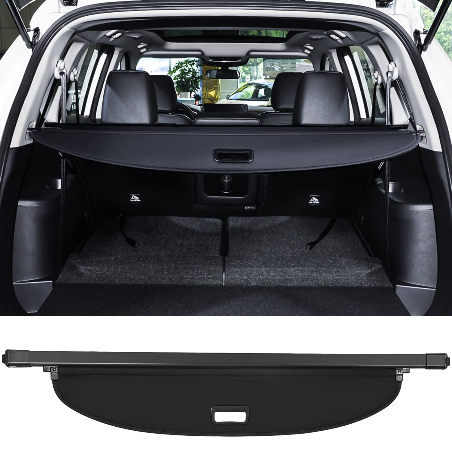 Ecowlboy trunk cover for Nissan Rogue offers retractable privacy for cargo on the go.