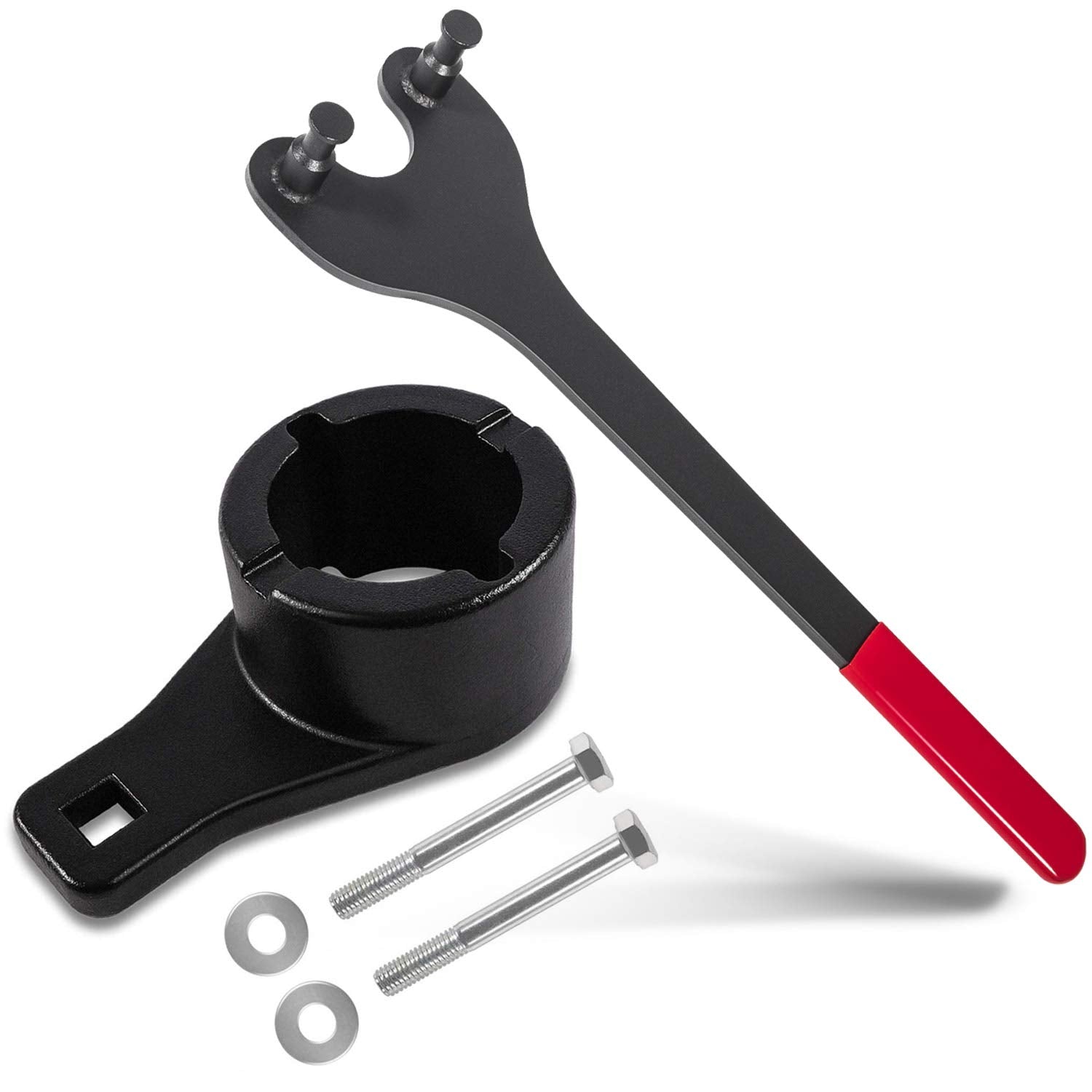 Ecowlboy universal cam pulley holder secures gears during tensioning.