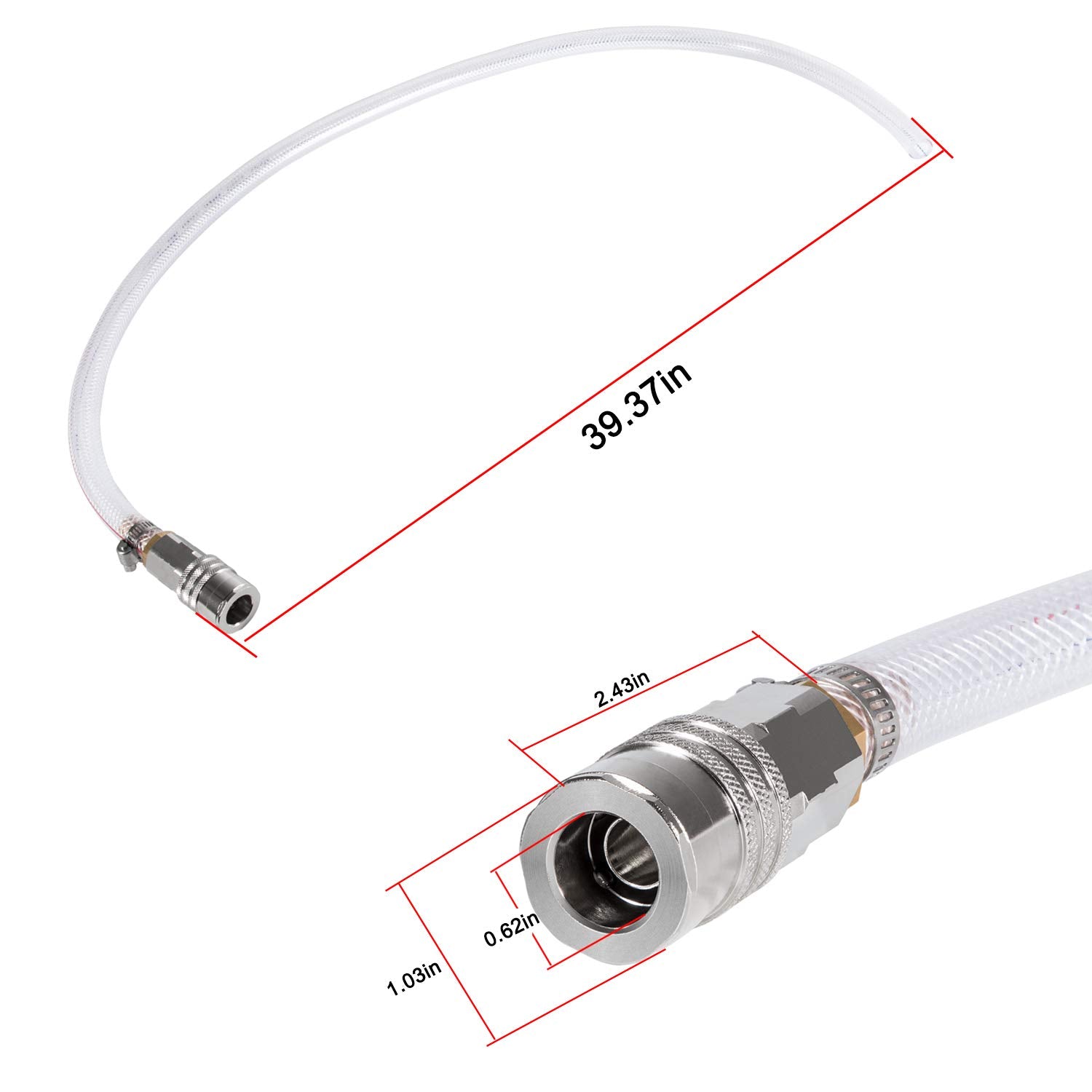 E-cowlboy durable hose material detail emphasizes high temperature and weather resistance.