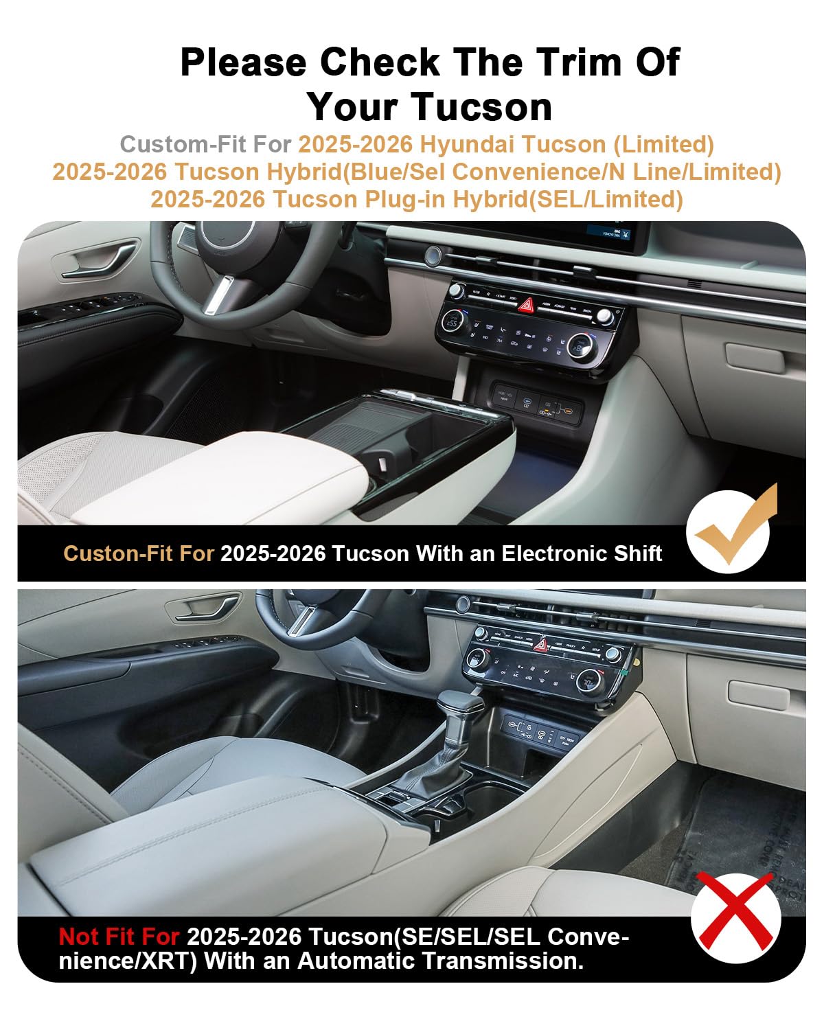 Ecozen Tucson lower console tray with cup holder for easy access.