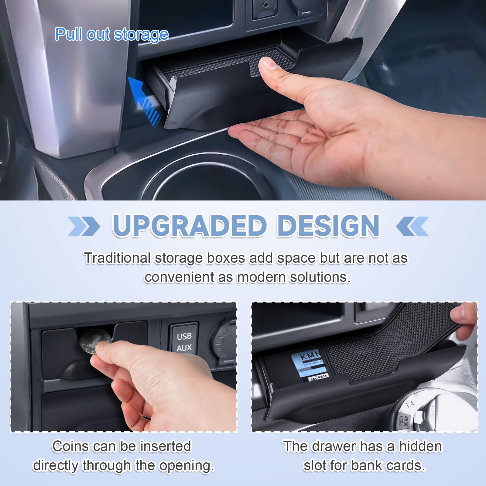 EDBETOS 4Runner Cubby Drawer installed in 4Runner center console for quick access.