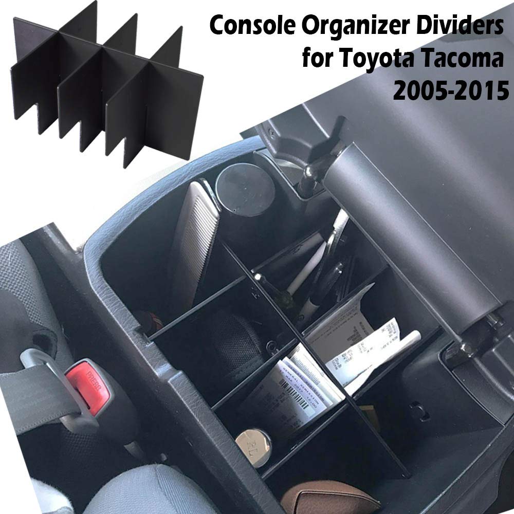 EDBETOS ABS plastic matte-finish dividers inside the Tacoma center console