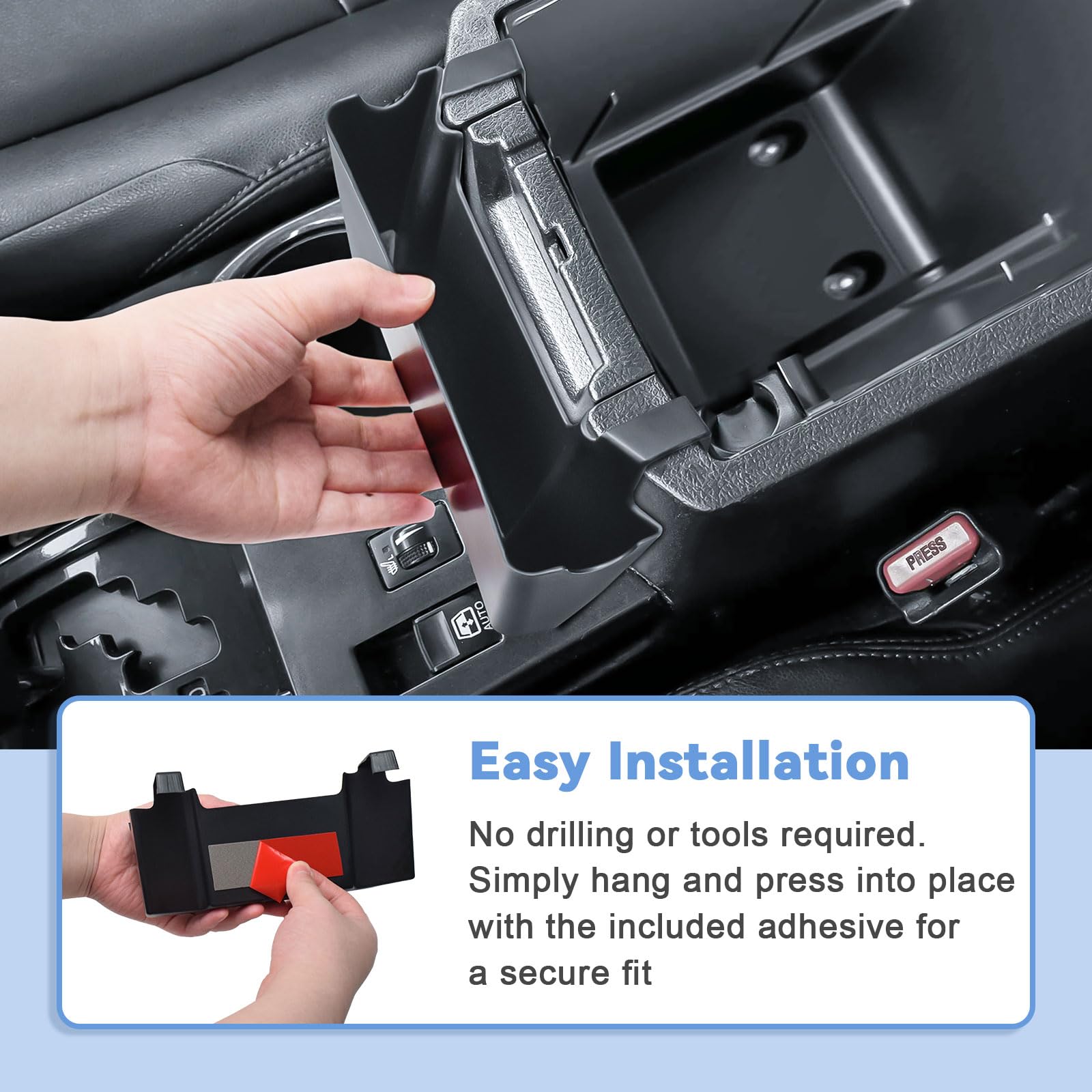 EDBETOS armrest storage bin expanding under-console space