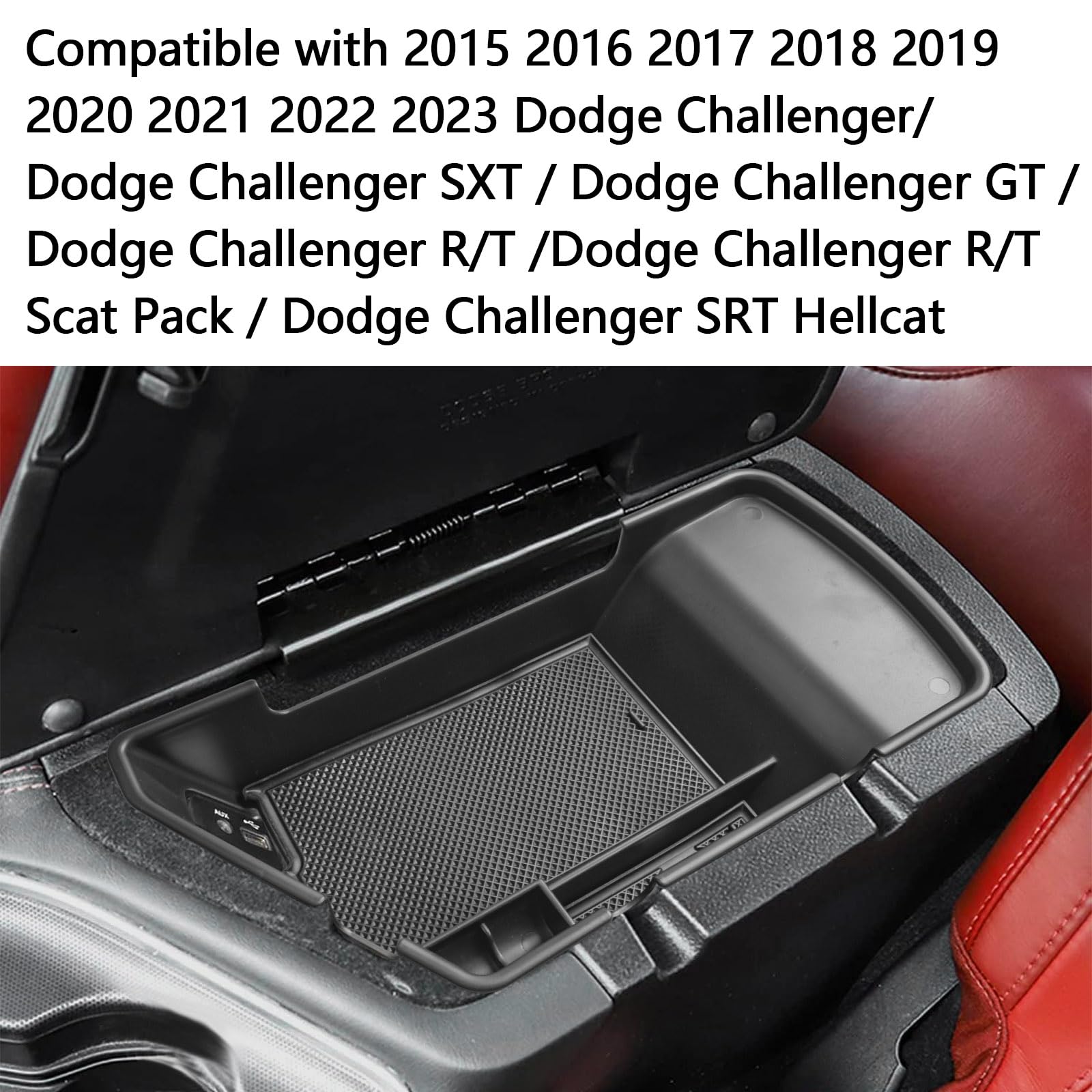 EDBETOS armrest box upgrade improves interior organization on the Challenger