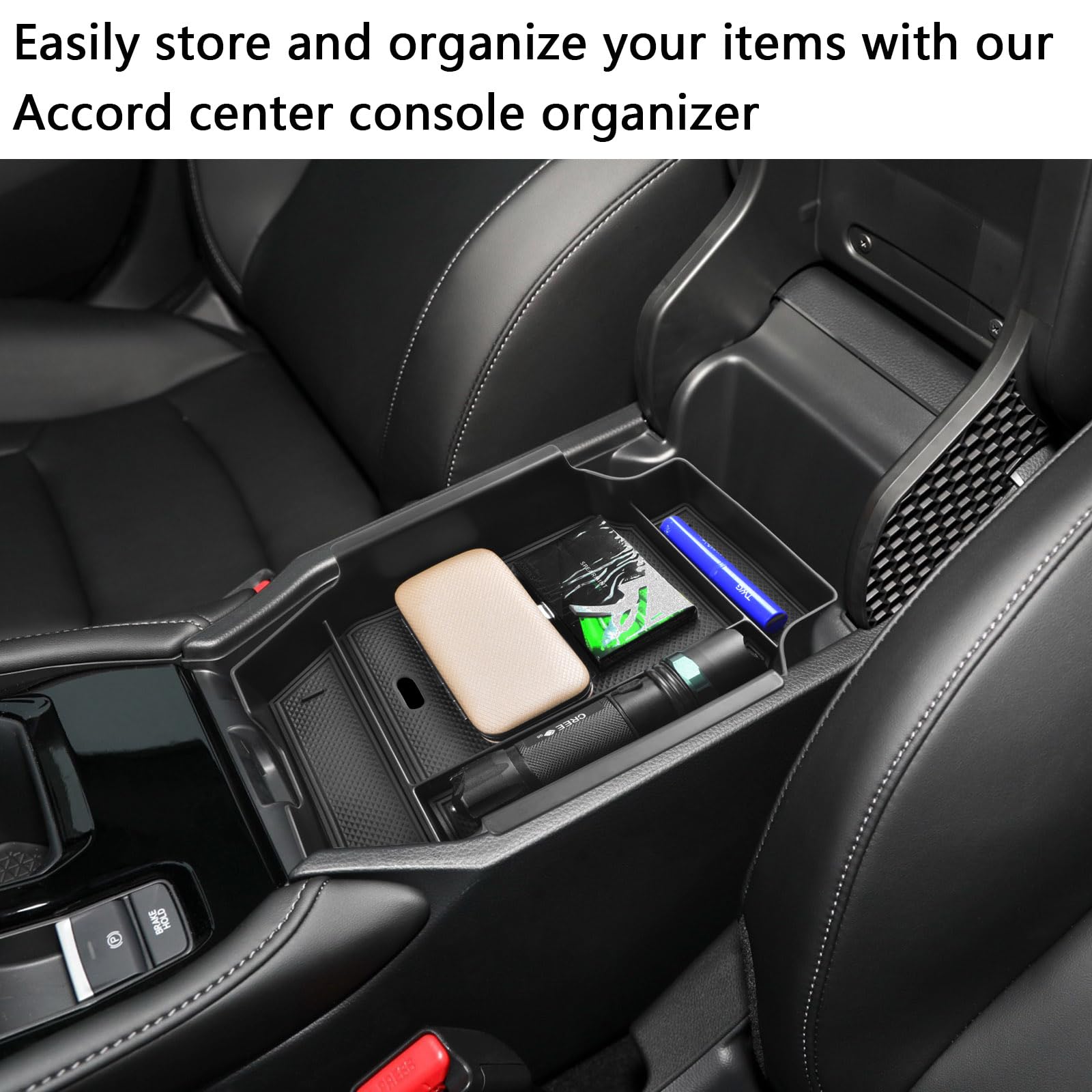 Fits the original Honda Accord console tray without adding bulk.