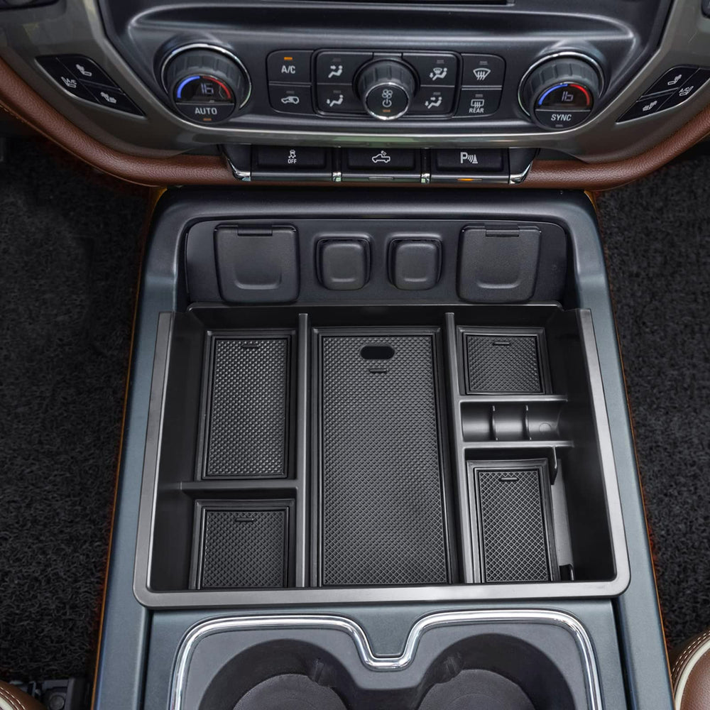 EDBETOS center console organizer tray in full-console view for easy access.