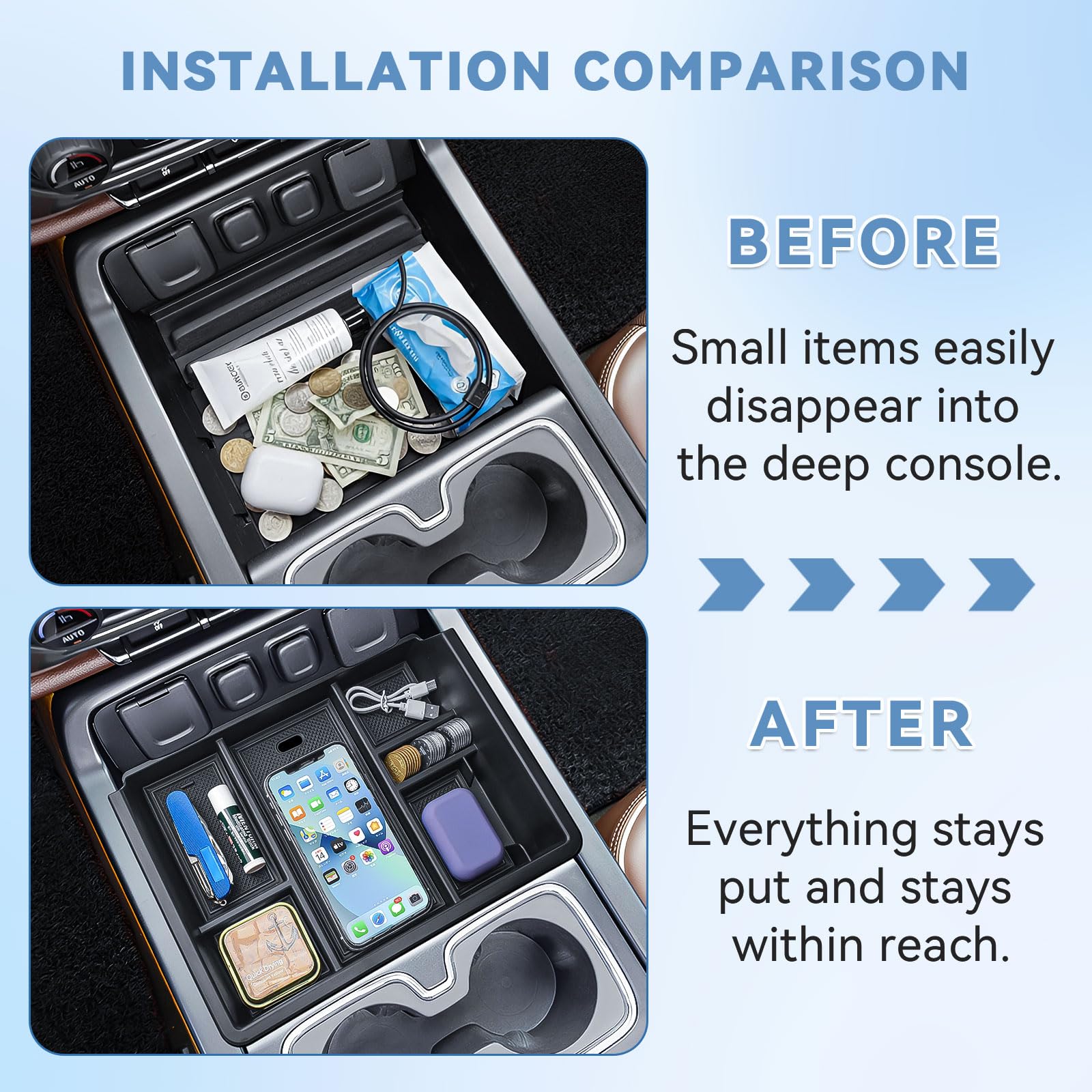 EDBETOS easy-install tray fits without tools for OEM-like fit.