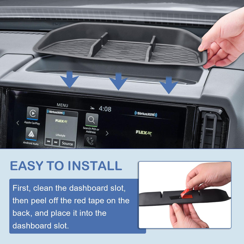 Easy installation of EDBETOS dashboard insert tray without tools