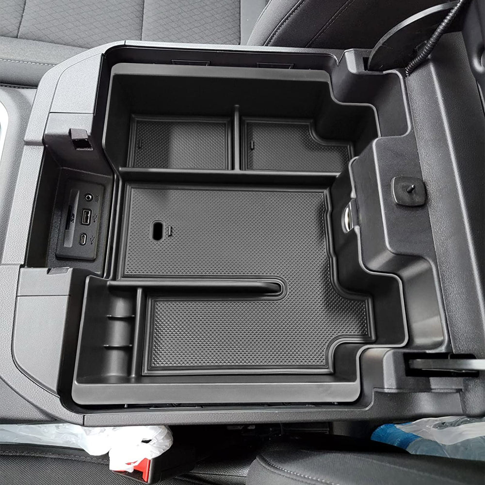 EDBETOS full-console tray for Silverado-Sierra 1500 with two-level storage for small items and tools