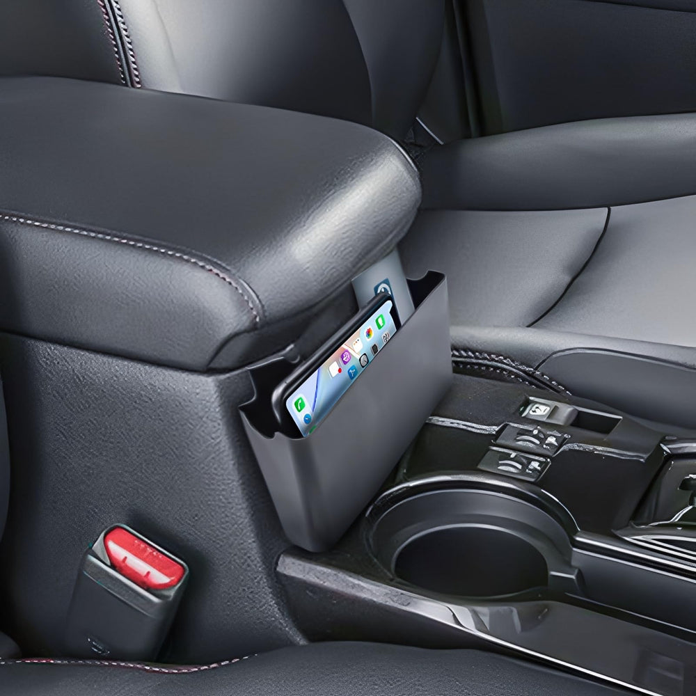 EDBETOS hidden storage tray integrates discreetly with interior