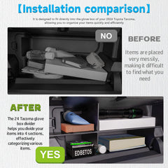 EDBETOS easy no tools installation fits Tacoma glove box