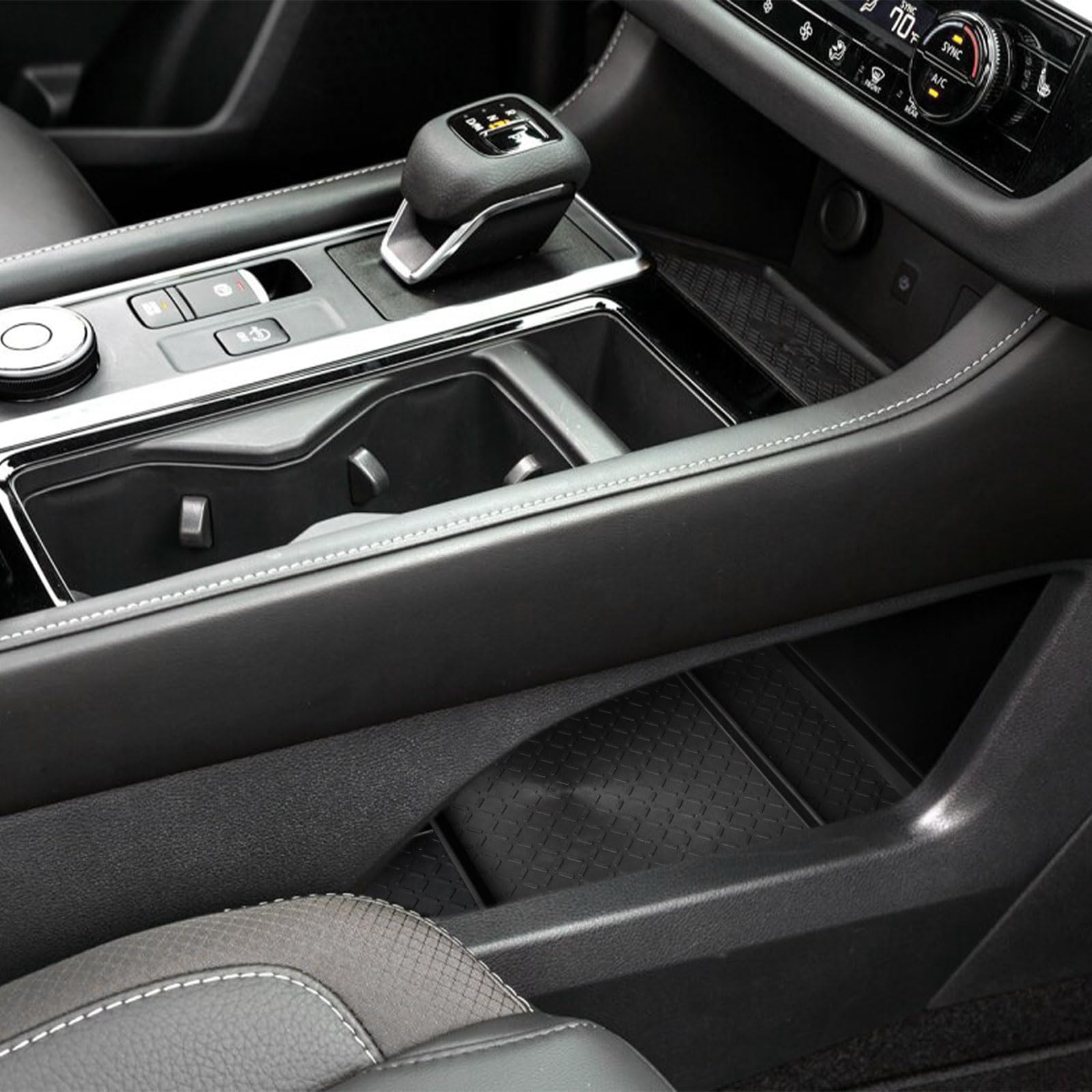EDBETOS Pathfinder center-console tray top-down view increasing storage capacity.