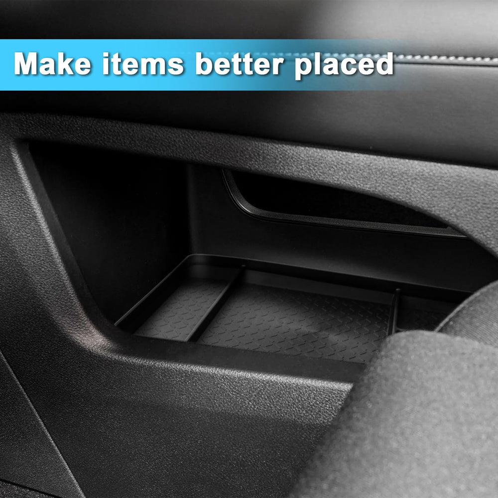 EDBETOS Pathfinder lower-console organizer side view highlighting fit.