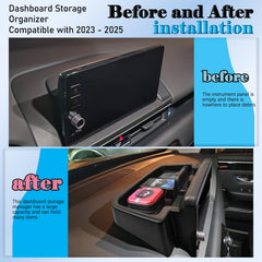EDBETOS Pilot center console tray side view—stable storage that stays in place during drives