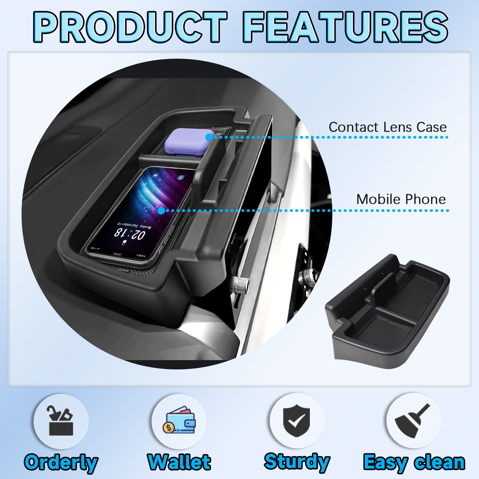 EDBETOS Pilot center console tray silicone pads—reduces noise from loose items