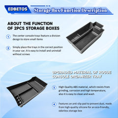 EDBETOS center console insert tray with two layers for quick items.