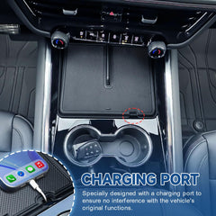 Non-slip rubber liners reduce item movement while driving.