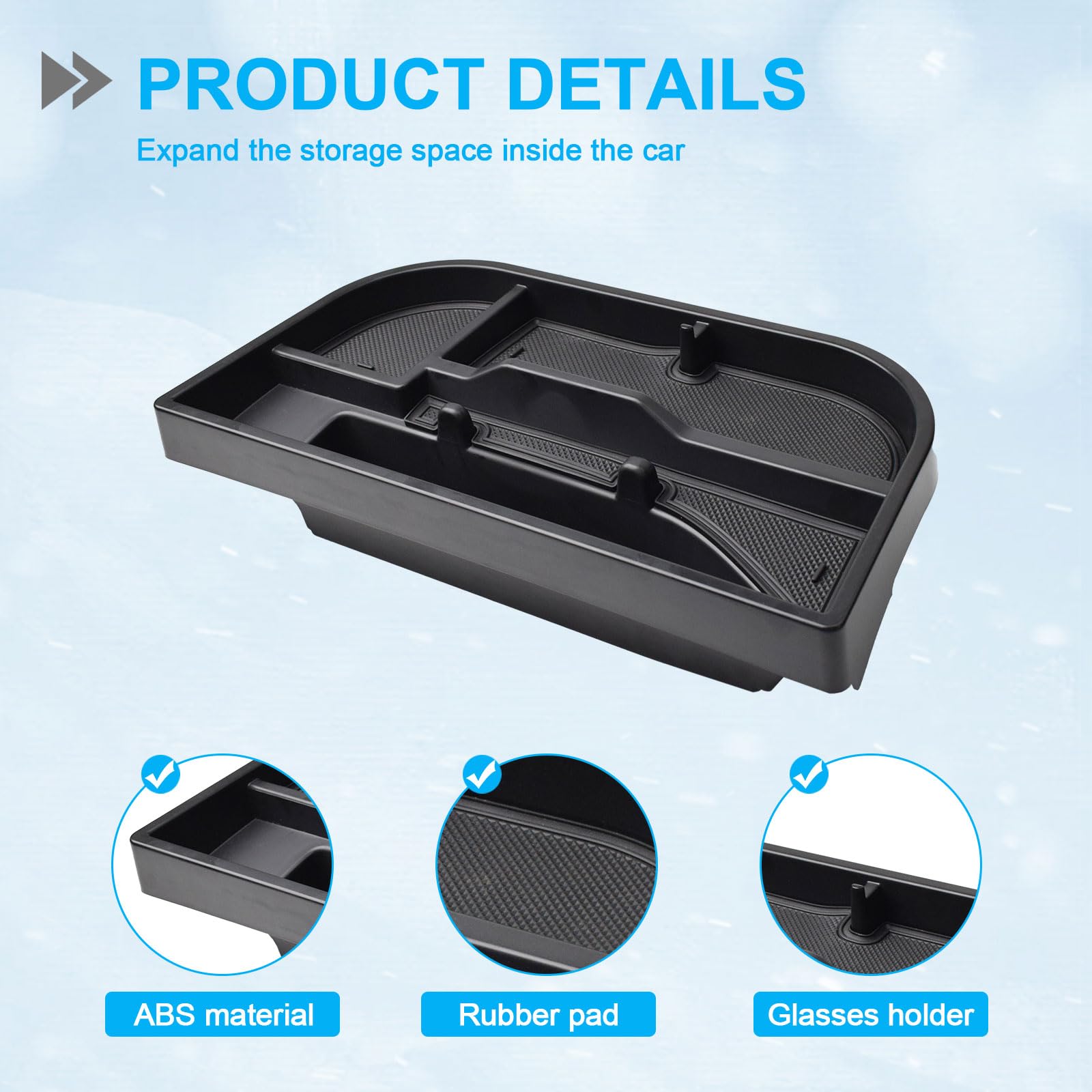 EDBETOS sunglasses holder integrated to protect eyewear while driving.