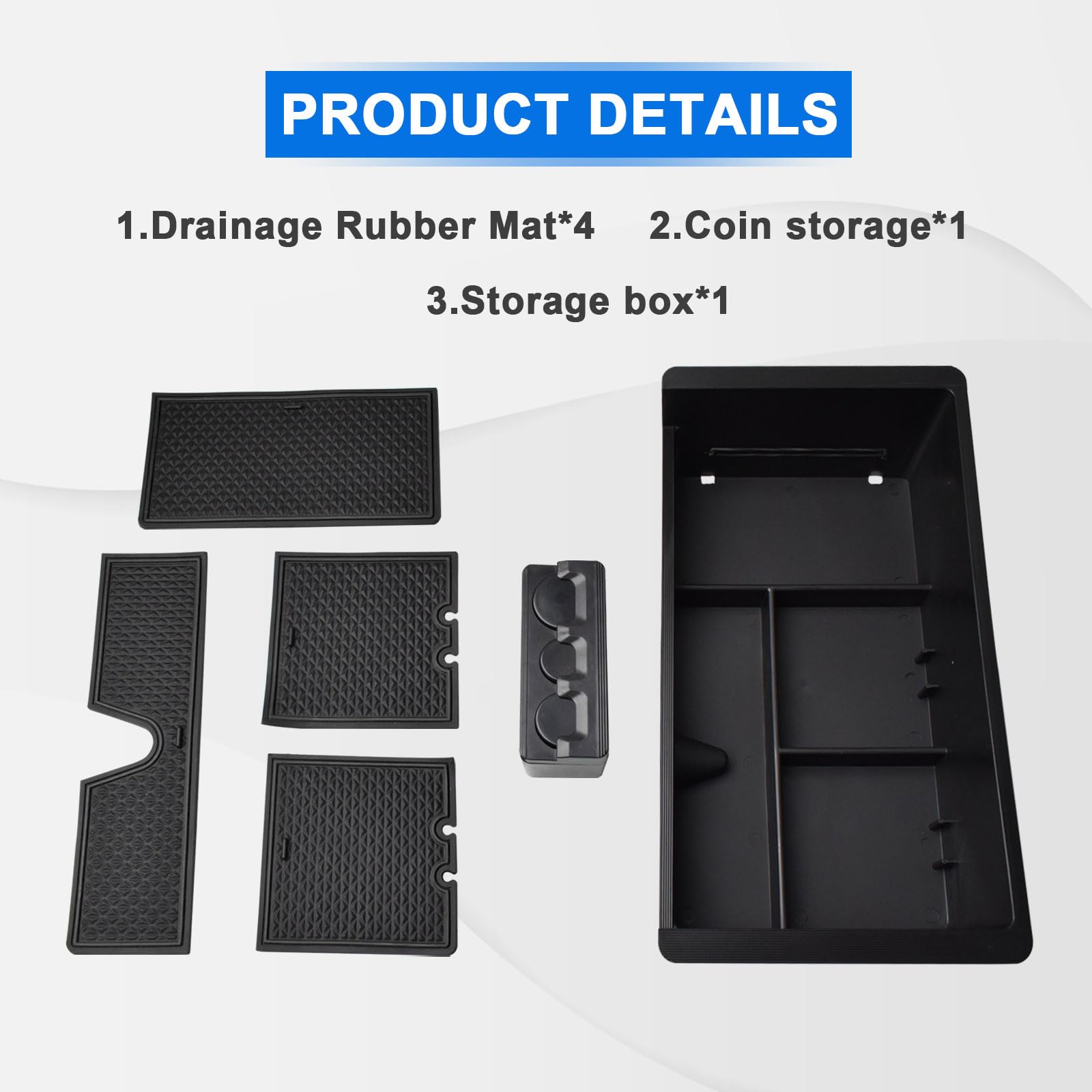EDBETOS two-tier insert keeps small items neatly accessible in the console.