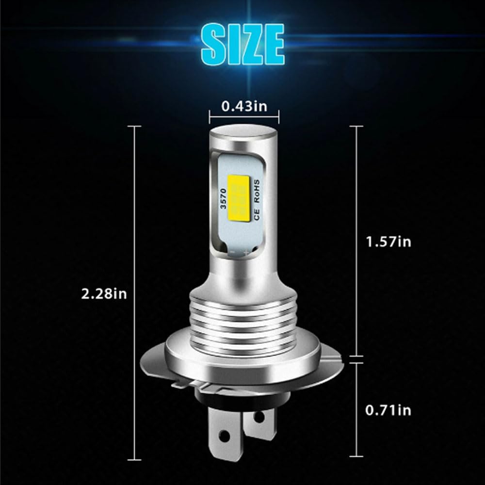 Edearkar H7 LED 2SMD close-up shows efficient light chips.