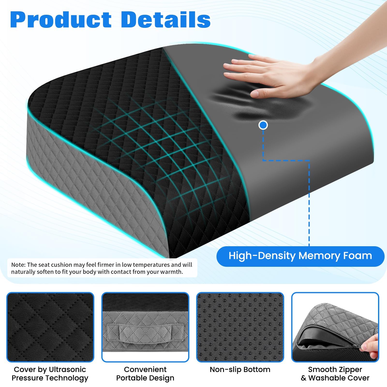 EdenDwell seat cushion large dimensions on a chair for extended comfort.