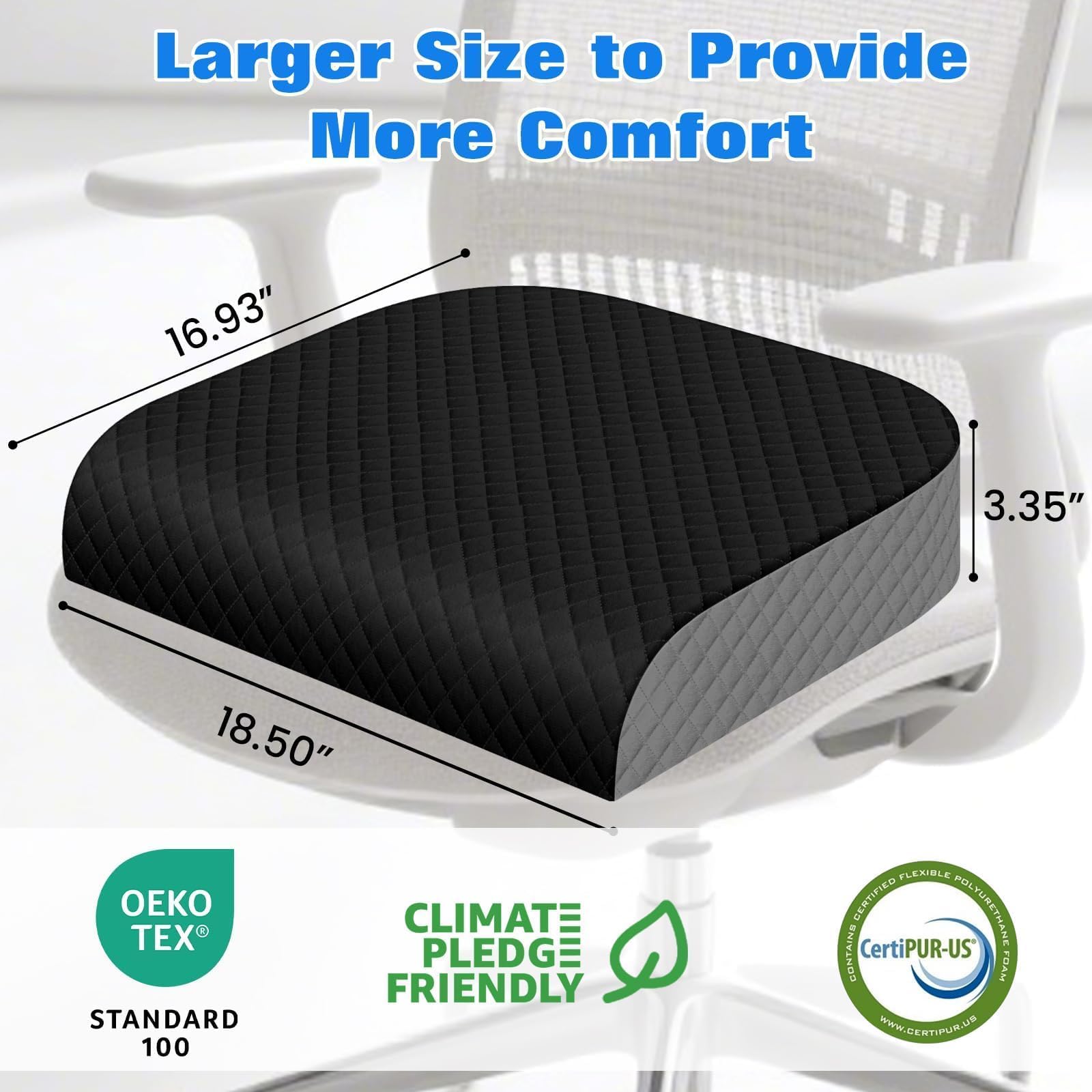 EdenDwell memory foam cushion close-up highlighting dense core for even support.