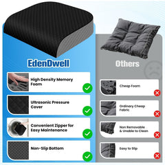 Non-slip bottom of EdenDwell seat cushion stays in place on various surfaces.