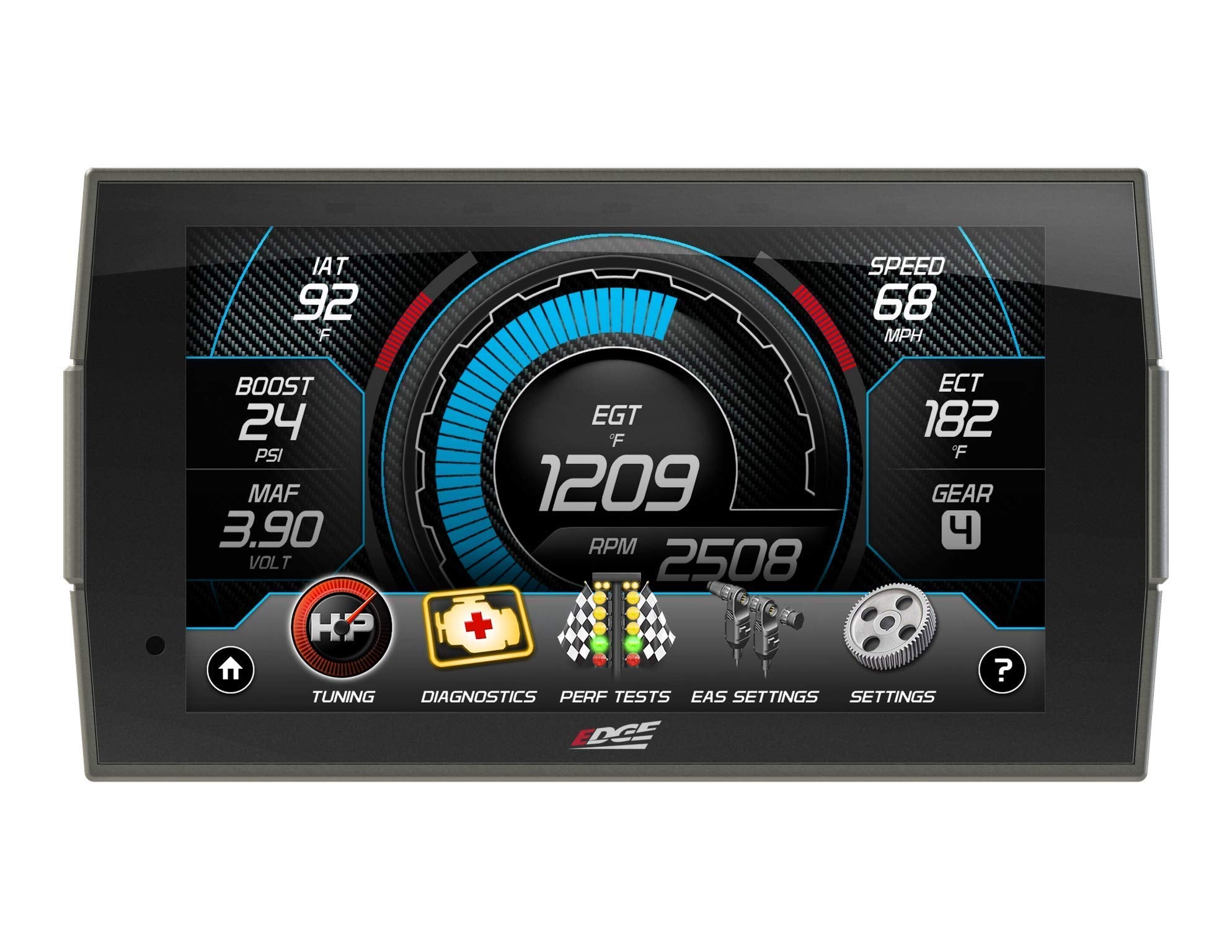 EDGE CTS3 mount bracket kit keeps the display steady during road tests.