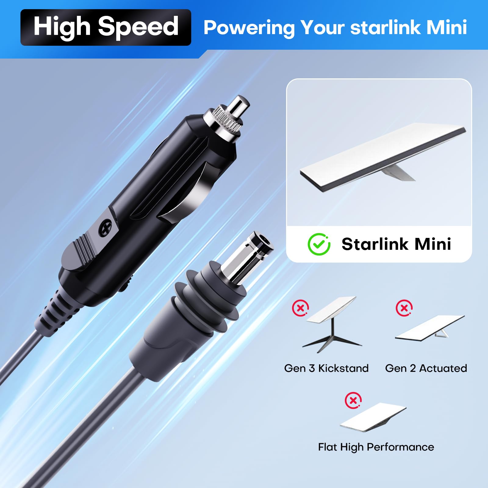 Edihia Starlink Mini 10ft cable for compact car setups and distance.