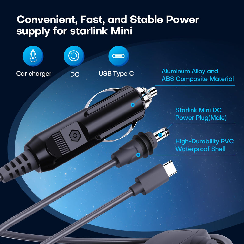 Edihia Starlink Mini cigarette lighter plug enables outdoor power access