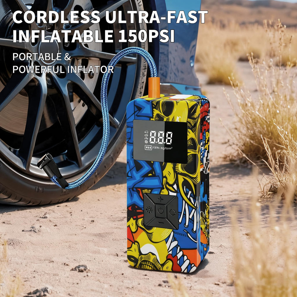 EDOMOL air compressor 150 PSI inflates tires quickly with four preset modes