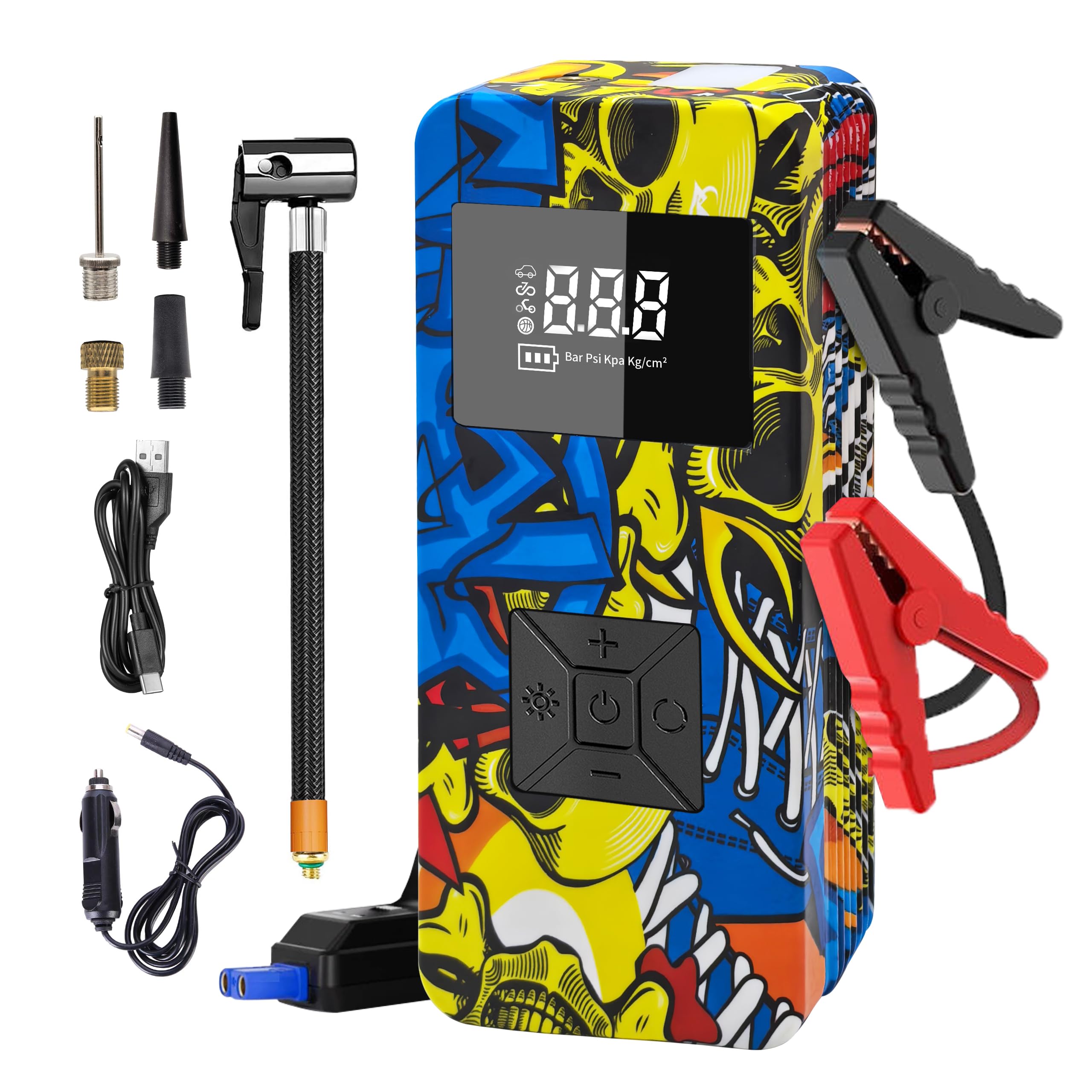 EDOMOL jump starter 8000A powers car starts in cold weather and emergencies