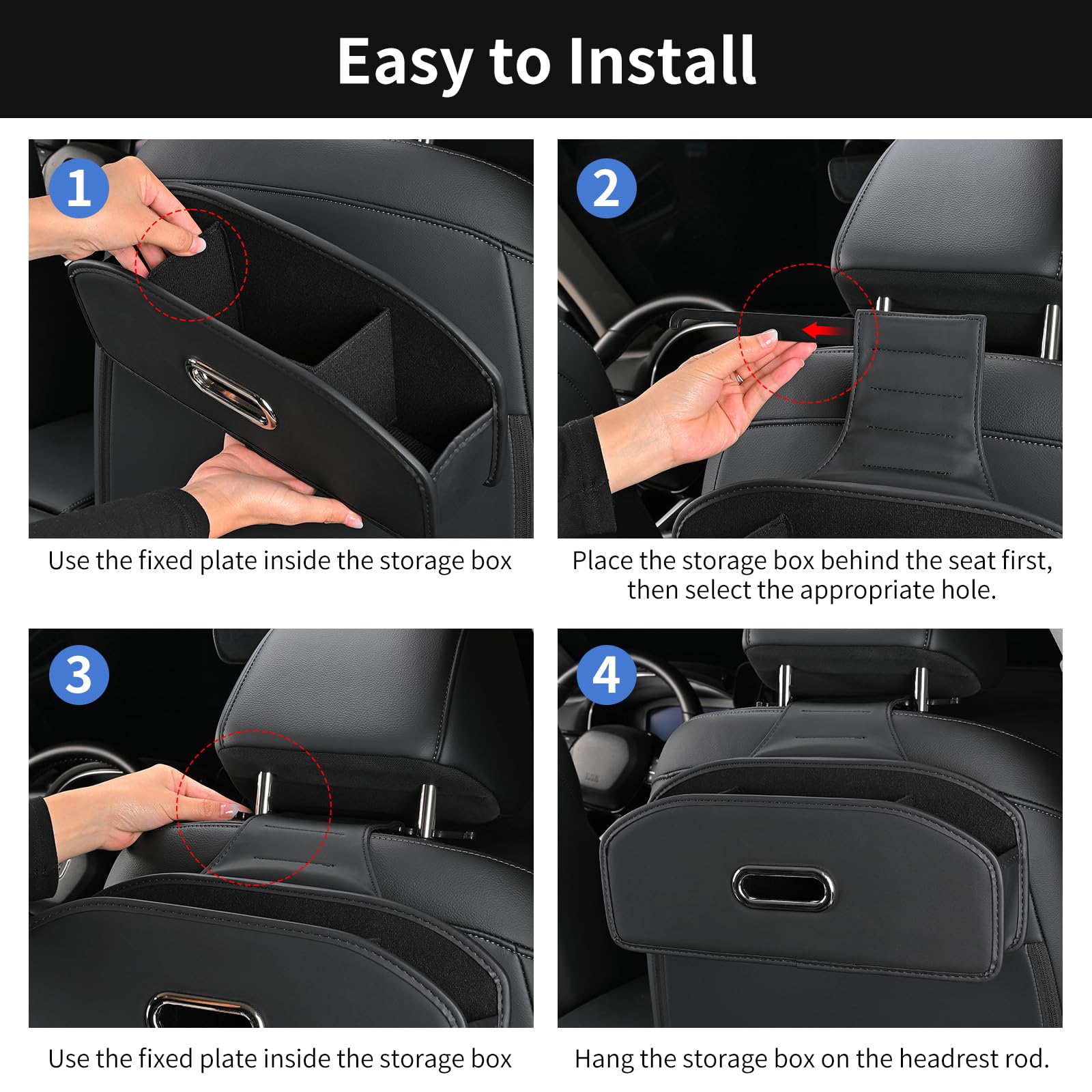 Edotim durable leather backseat organizer withstands daily family use.