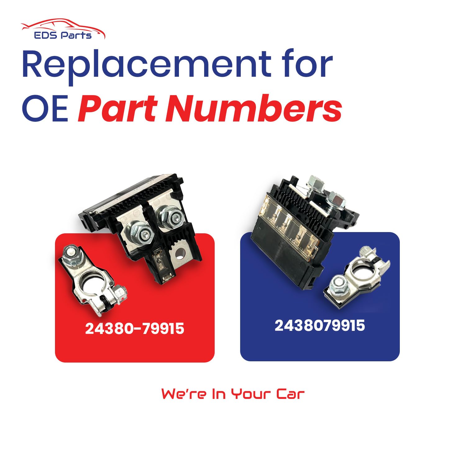 EDS positive battery terminal 24340-7F000 with M8 nuts for secure fit
