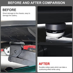 Edulnke lifting pads installation process demonstrates quick placement under jack hole.