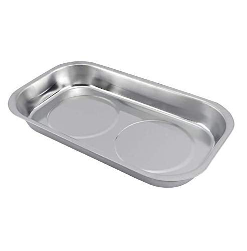 Edward Tools 9.5-inch rectangle magnetic tray close-up showing heavy-duty stainless steel and strong magnet.