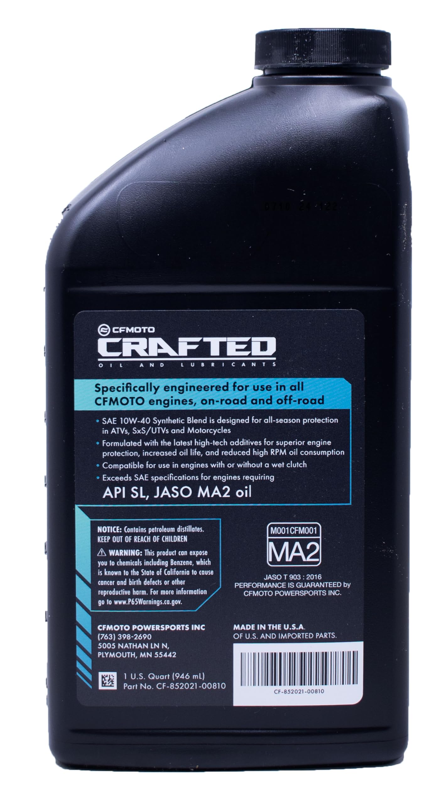 Edwards CFMoto oil filter with washers and O-ring for secure fit