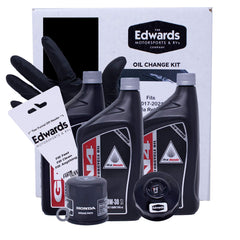 Edwards oil change kit for Honda Rebel 500 with oil, filter, and funnel for easy maintenance