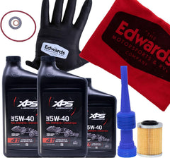 Edwards Oil Change Kit ready for Rotax 500cc V-Twin engine maintenance and quick changes.