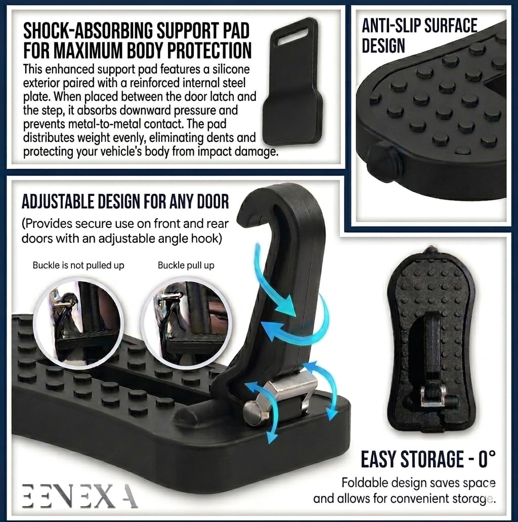 EENEXA roof-rack access with secure, non-slip stepping surface.
